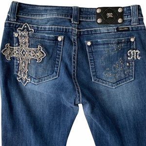 Miss Me Jeans Size 29 Easy Boot Bling Cross